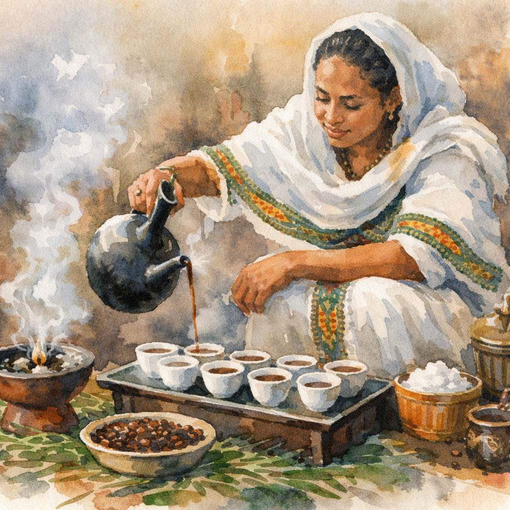 TRE CAFFE': RACCONTO LA CERIMONIA DEL CAFFE' IN ETIOPIA